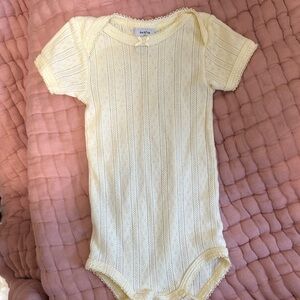 Petit Bateau Pointelle Butter Yellow Onsesie